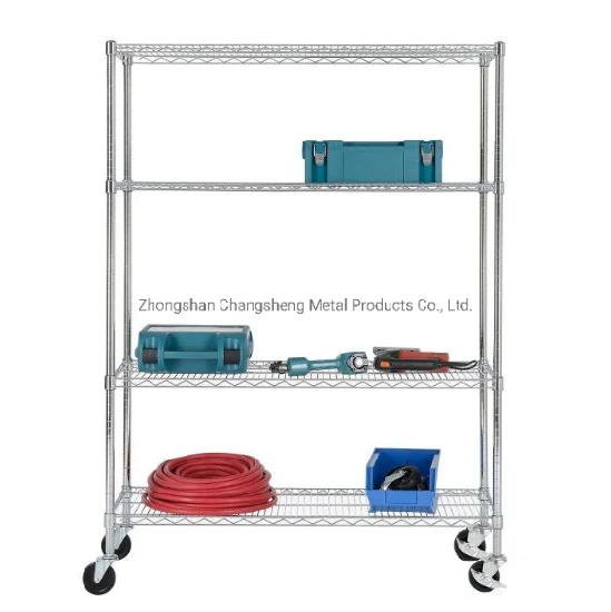 NSF Approval Adjustable Chrome Wire Steel Garage Storage Tools Rack Shelf